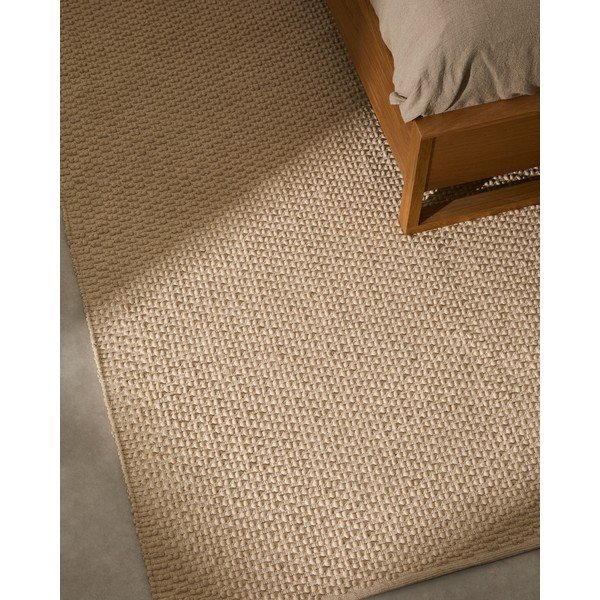 Krémový ručně tkaný koberec s příměsí bavlny 160x230 cm Mascarell – Kave Home-image-3