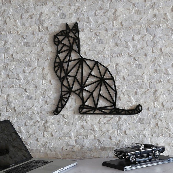 Černá nástěnná dekorace Black Cat, 39 x 65 cm-image-3