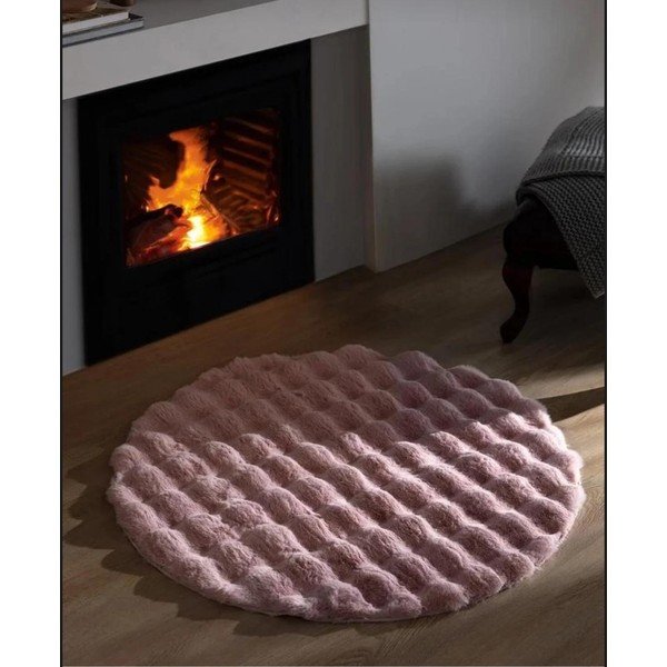 Růžový pratelný kulatý koberec ø 150 cm Bubble Pink – Mila Home-image-2