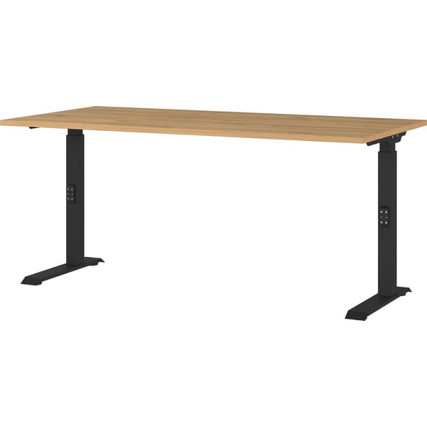 Polohovací pracovní stůl s deskou v dubovém dekoru 80x160 cm Agenda – Germania