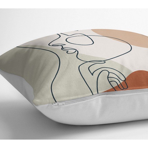 Povlak na polštář Minimalist Cushion Covers Pastel Drawing Face, 45 x 45 cm-image-1