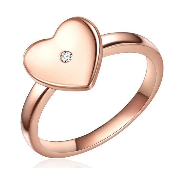 Stříbrný pozlacený prsten s pravým diamantem Tess Diamonds Floriana, vel. 54
