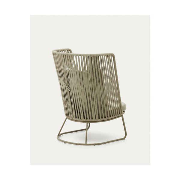 Zelené kovové zahradní křeslo Saconca – Kave Home-image-1