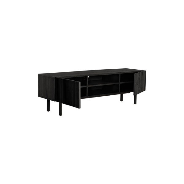 Černý TV stolek v dekoru jasanu 160x50x43 cm Sion – Jotex-image-4