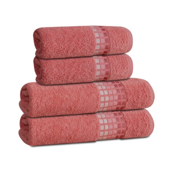 Růžová bavlněná osuška 70x140 cm Darwin – My House-image-2