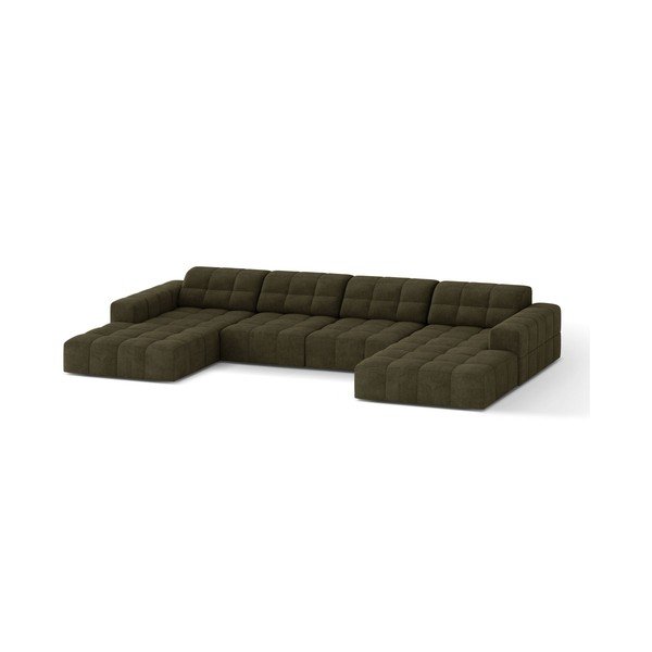 Khaki žinylková rohová pohovka (do "U") Chicago – Cosmopolitan Design-image-1