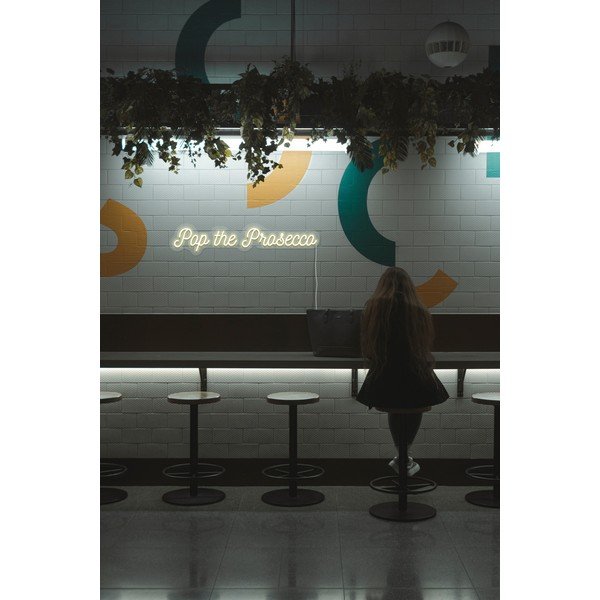 Bílá nástěnná svíticí dekorace Candy Shock Prosecco, 80 x 15 cm-image-1