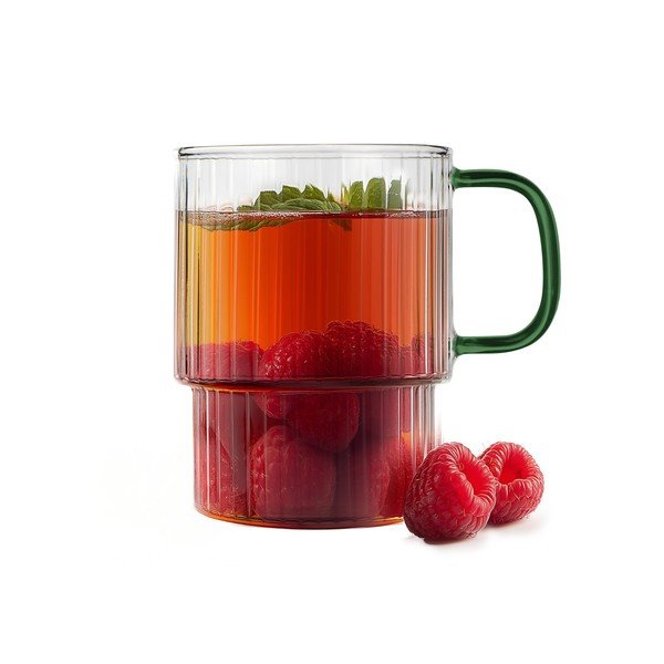 Zelené skleněné hrnky v sadě 2 ks na cappuccino 350 ml Livio – Vialli Design-image-4