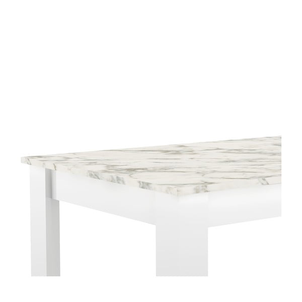 Bílý jídelní stůl s deskou v dekoru mramoru 110x70 cm Nice - TemaHome-image-4