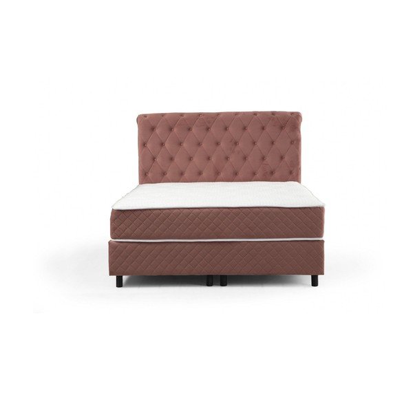 Růžová boxspring postel s úložným prostorem 140x200 cm Sonata – Kalune Design-image-2