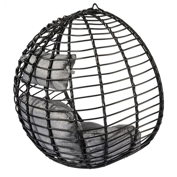 Černé závěsné křeslo z umělého ratanu Bonami Selection Mila-image-2