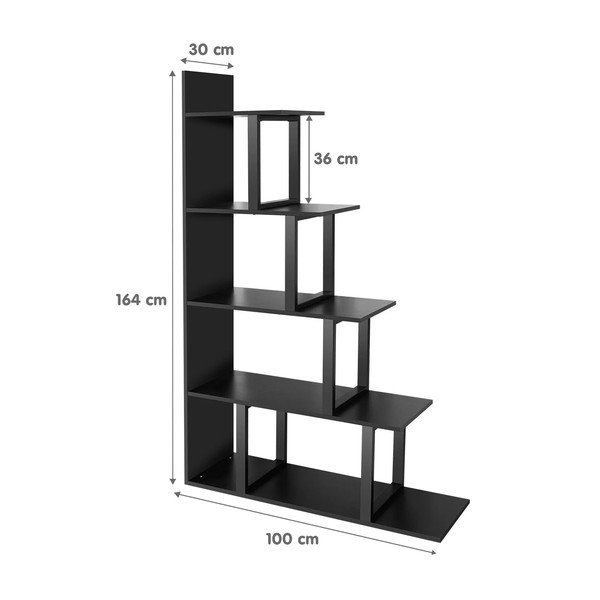 Černý regál 100x164 cm Step – Kalune Design-image-4