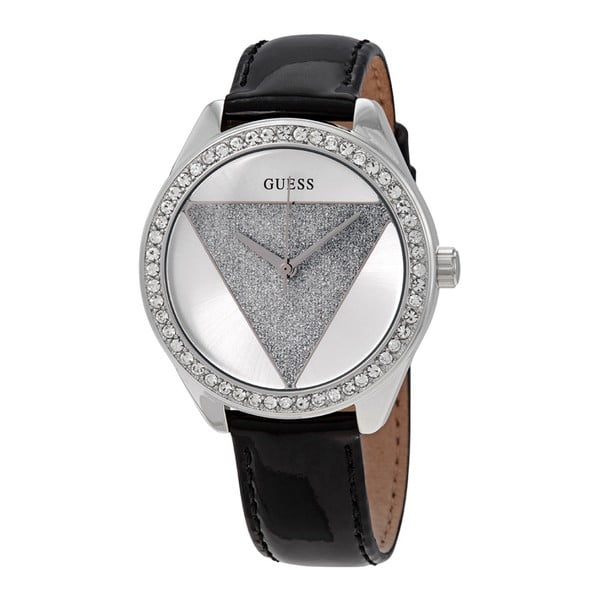 Dámské hodinky s černým páskem z ušlechtilé kůže Guess W0884L3-image-3