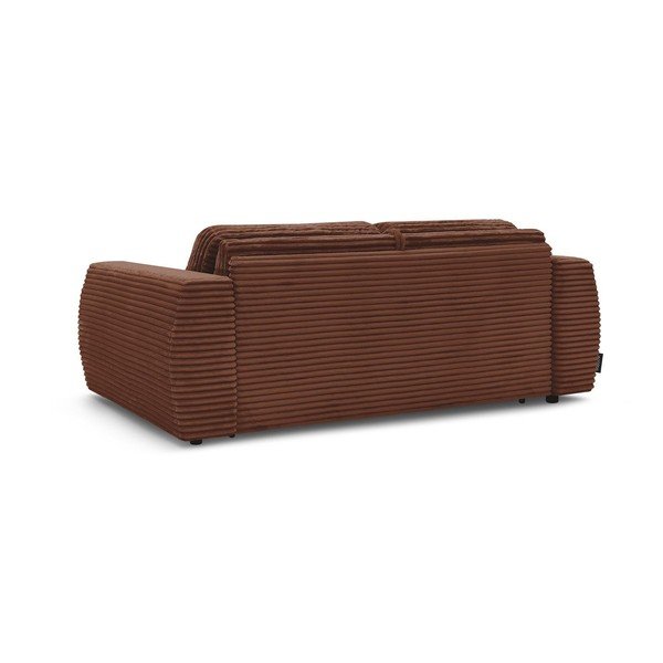 Oranžová manšestrová pohovka na každodenní spaní/rozkládací 240 cm Hugo – Bobochic Paris-image-4