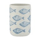 Modro-bílý keramický kelímek na kartáčky Wenko Aquamarin