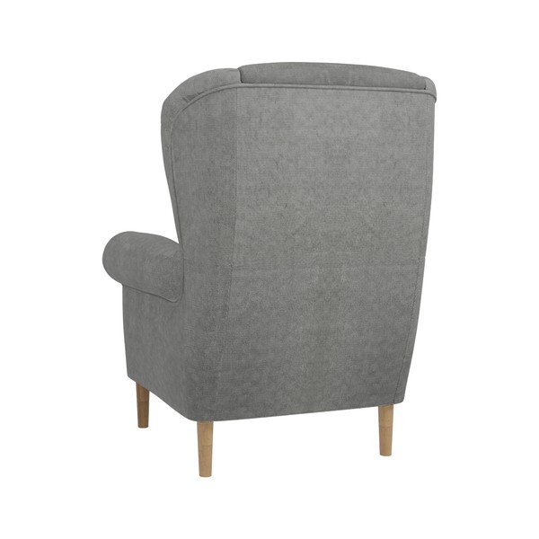 Světle šedé křeslo ušák Swan – Ropez-image-2