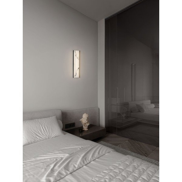 Bílé/matně černé LED nástěnné svítidlo v dekoru kamene Shado – Nova Luce-image-1