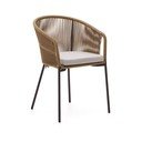 Béžová kovová/polstrovaná zahradní židle Yanet – Kave Home