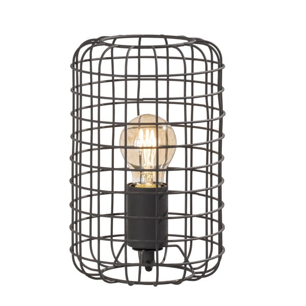 Černá stolní lampa s kovovým stínidlem (výška 25 cm) Justin – Fischer & Honsel