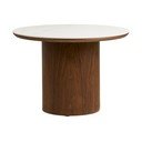 Kulatý konferenční stolek s keramickou deskou v tmavě přírodní barvě ø 60 cm Noli – House Nordic