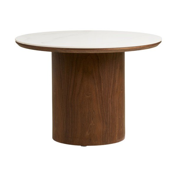 Kulatý konferenční stolek s keramickou deskou v tmavě přírodní barvě ø 60 cm Noli – House Nordic