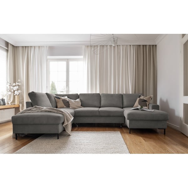 Šedá manšestrová rozkládací rohová pohovka (levý roh) Lofty Lilly – Miuform-image-4