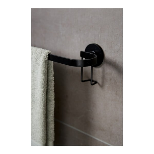 Černý nástěnný stojan na ručníky Wenko Classic Plus-image-1