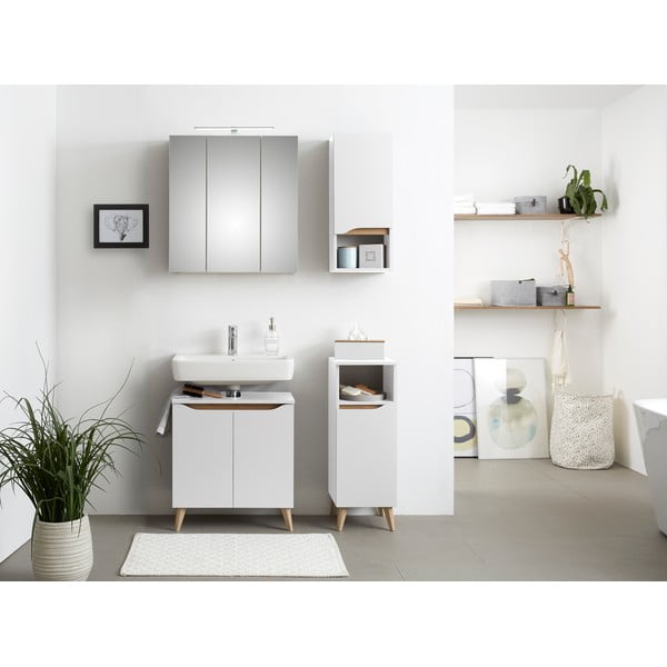 Bílá nízká závěsná skříňka bez umyvadla 60x53 cm Set 857 – Pelipal-image-4