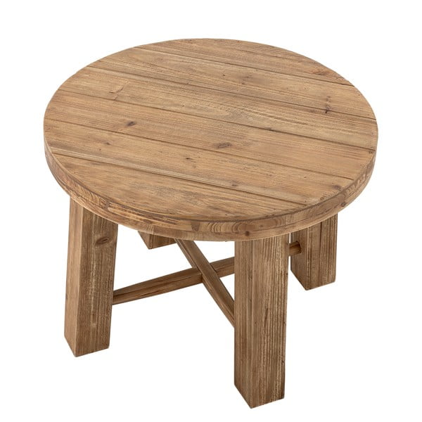 Kulatý konferenční stolek v dekoru exotického dřeva v tmavě přírodní barvě ø 60 cm Emmett – Bloomingville-image-2