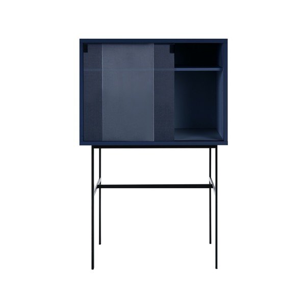 Tmavě modrá vitrína s posuvnými dveřmi 70x109x40 cm Lekko – noo.ma-image-2