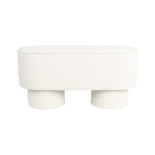 Bílá lavice z textilie bouclé Marcos – White Label