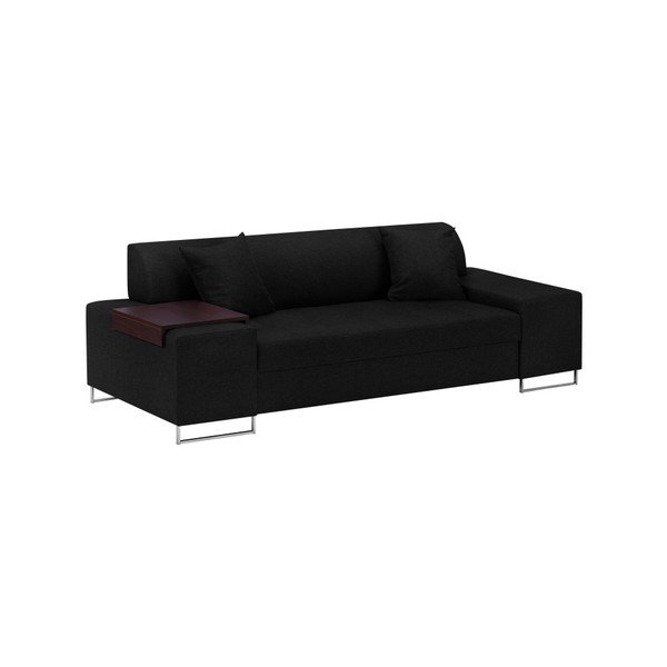 Černá pohovka s nohami ve stříbrné barvě Cosmopolitan Design Orlando, 220 cm-image-2