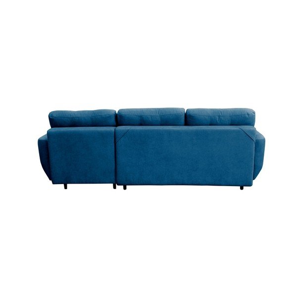 Tyrkysová rozkládací pohovka s černými nohami Mazzini Sofas Hortensia, pravý roh-image-3