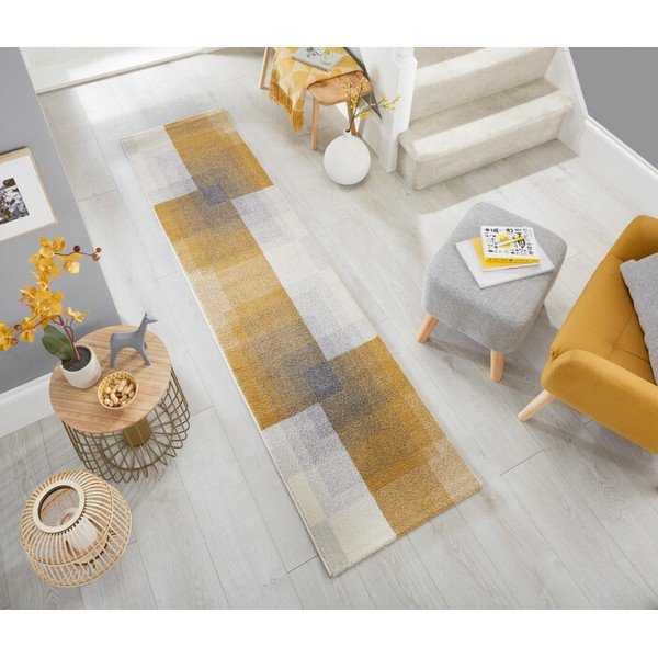 Šedo-žlutý koberec Flair Rugs Plaza, 60 x 230 cm-image-1