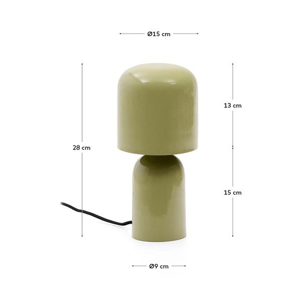 Černá stolní lampa s kovovým stínidlem (výška 28 cm) Monze – Kave Home-image-4