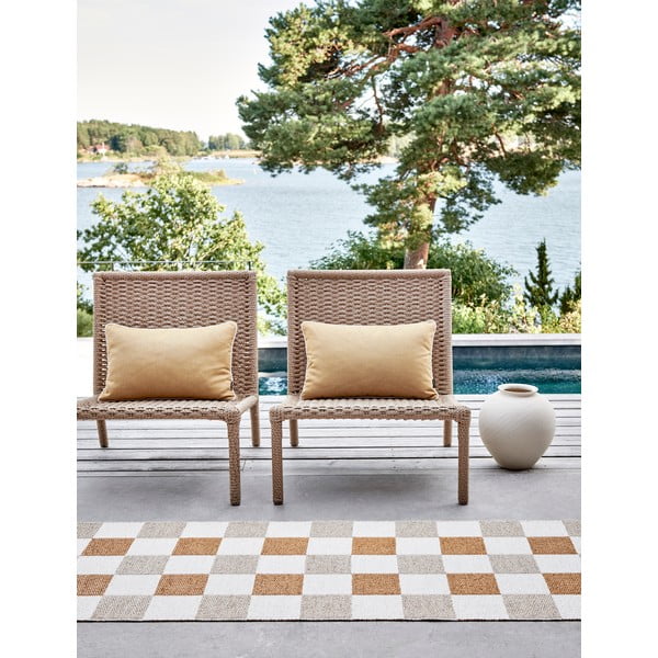 Okrově žluto-béžový vnitřní a venkovní běhoun 70x160 cm Pix Vanilla Ochre – Pappelina-image-3