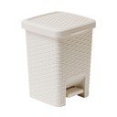 Krémový koupelnový pedálový koš Addis Rattan Pedal Bin Calico, 6 l