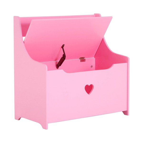 Růžová dětská skříňka s lavicí 60x62x34 cm Pink Heart – Premier Housewares-image-2