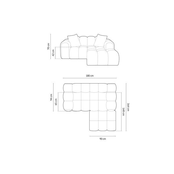 Žinylková rohová pohovka v terakotové barvě (pravý roh/s lenoškou) Treno – Cosmopolitan Design-image-4