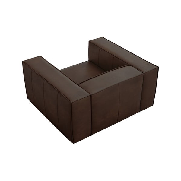 Tmavě hnědé kožené křeslo Madame – Windsor & Co Sofas-image-4