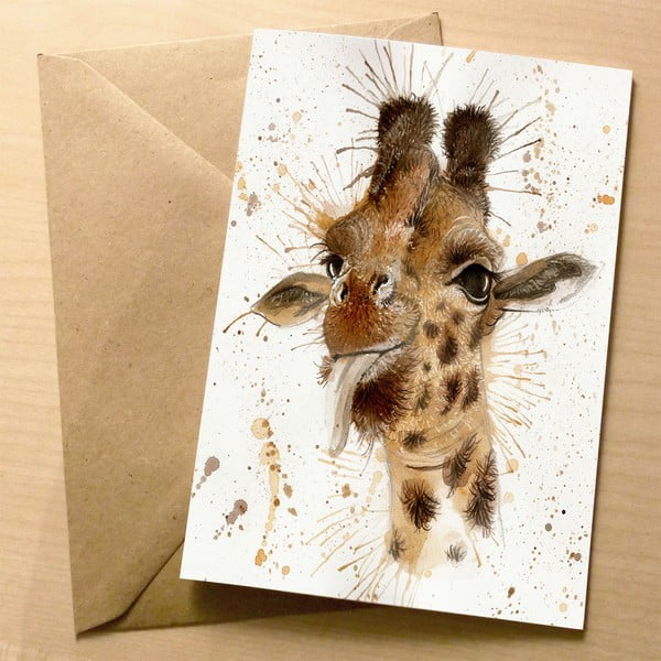 Přáníčko Wraptious Splatter Giraffe