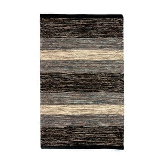 Černo-šedý bavlněný koberec Webtappeti Happy, 55 x 140 cm