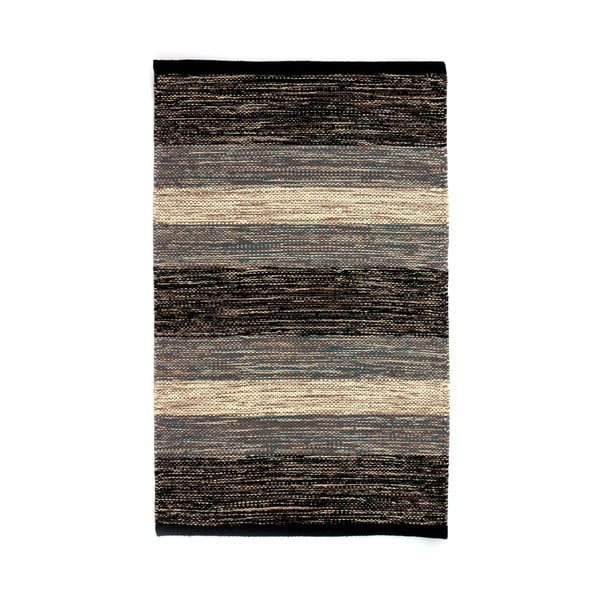 Černo-šedý bavlněný koberec Webtappeti Happy, 55 x 110 cm