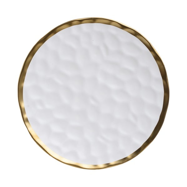 Bílý porcelánový talíř InArt Goldie, ⌀ 30,5 cm