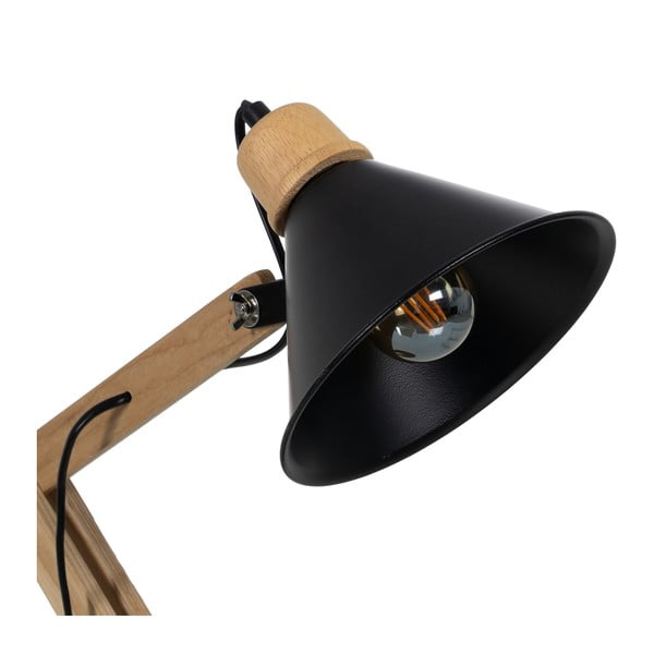 Stolní lampa v černé a přírodní barvě s kovovým stínidlem (výška 55 cm) – Ixia-image-1