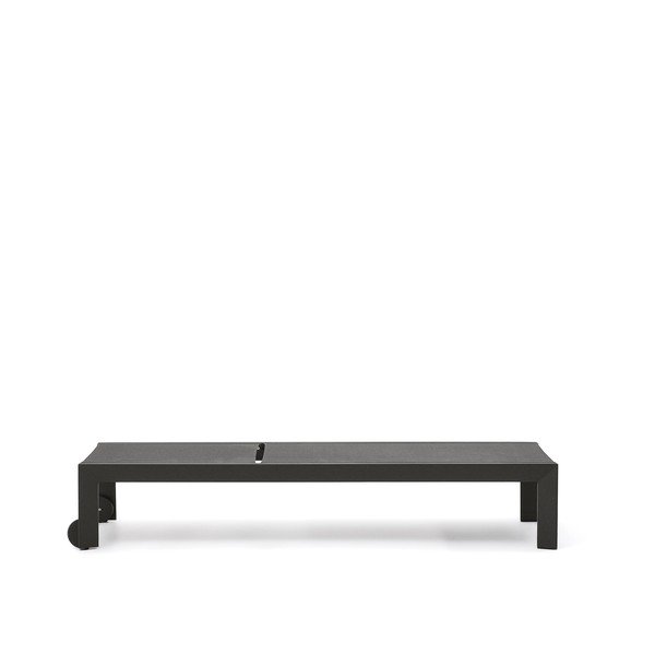 Černé kovové zahradní lehátko Canutells – Kave Home-image-2