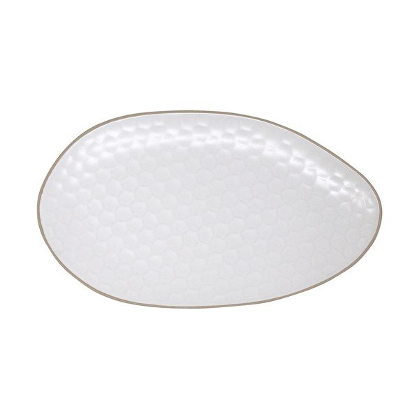 Bílý servírovací talíř z kameniny 19x33 cm Imprints – Villa Altachiara