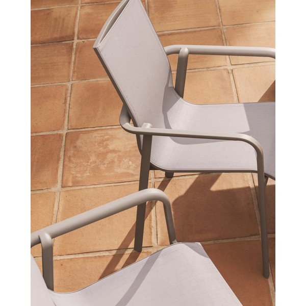 Béžová/taupe zahradní židle Canea – Kave Home-image-2