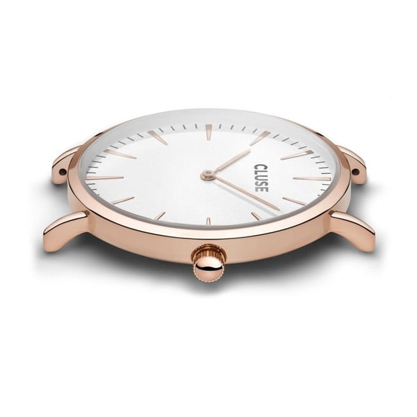 Dámské hodinky s s světle hnědým koženým řemínkem a detaily v barvě růžového zlata Cluse La Bohéme-image-3