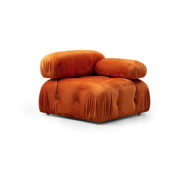 Oranžový sametový modul pohovky (pravý roh) Bubble – Artie